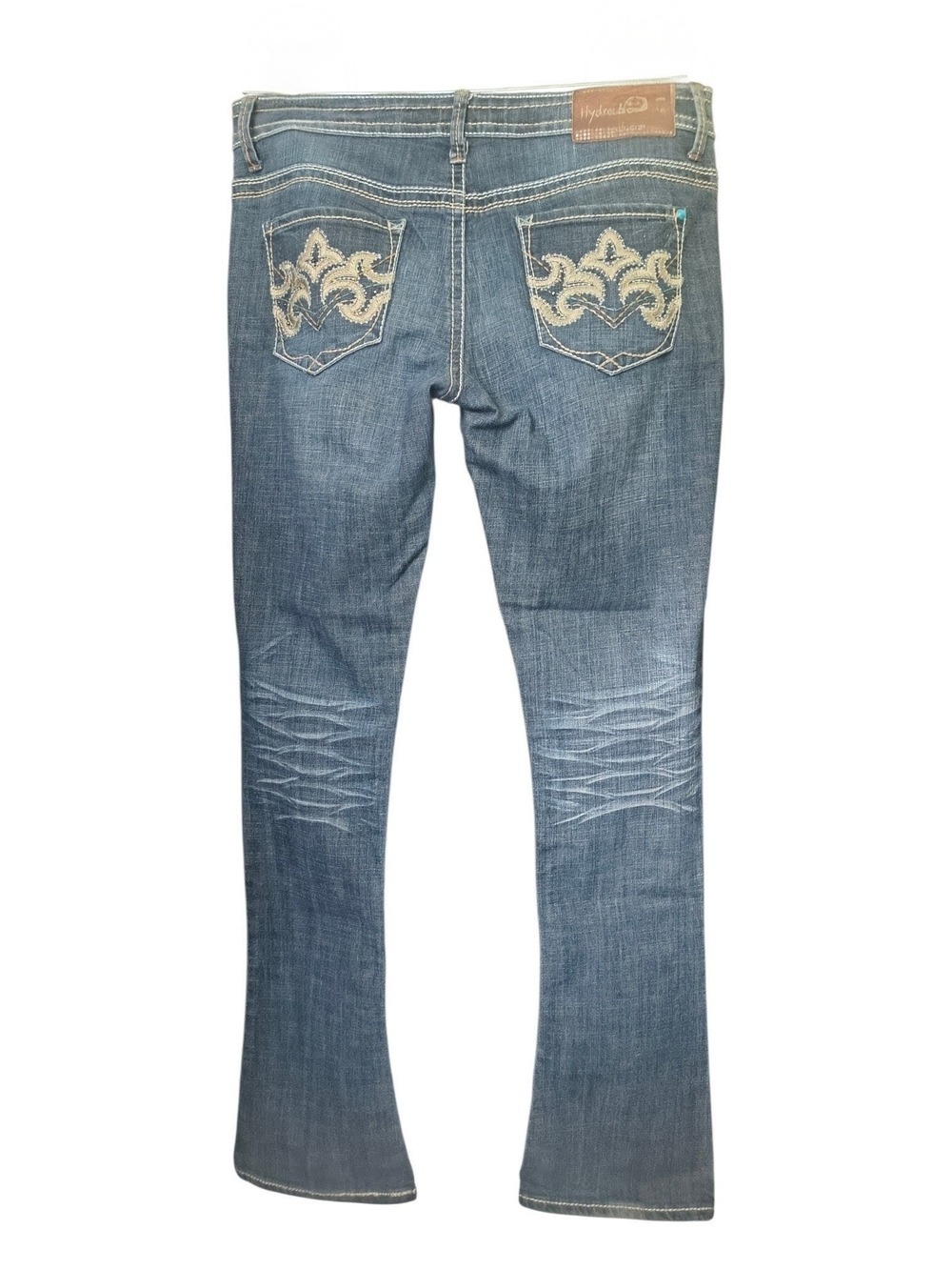 Y2K Hydraulic Bailey Micro Bootcut Jeans Size 16 Embroidered Pockets Stretch Den - Picture 8 of 10